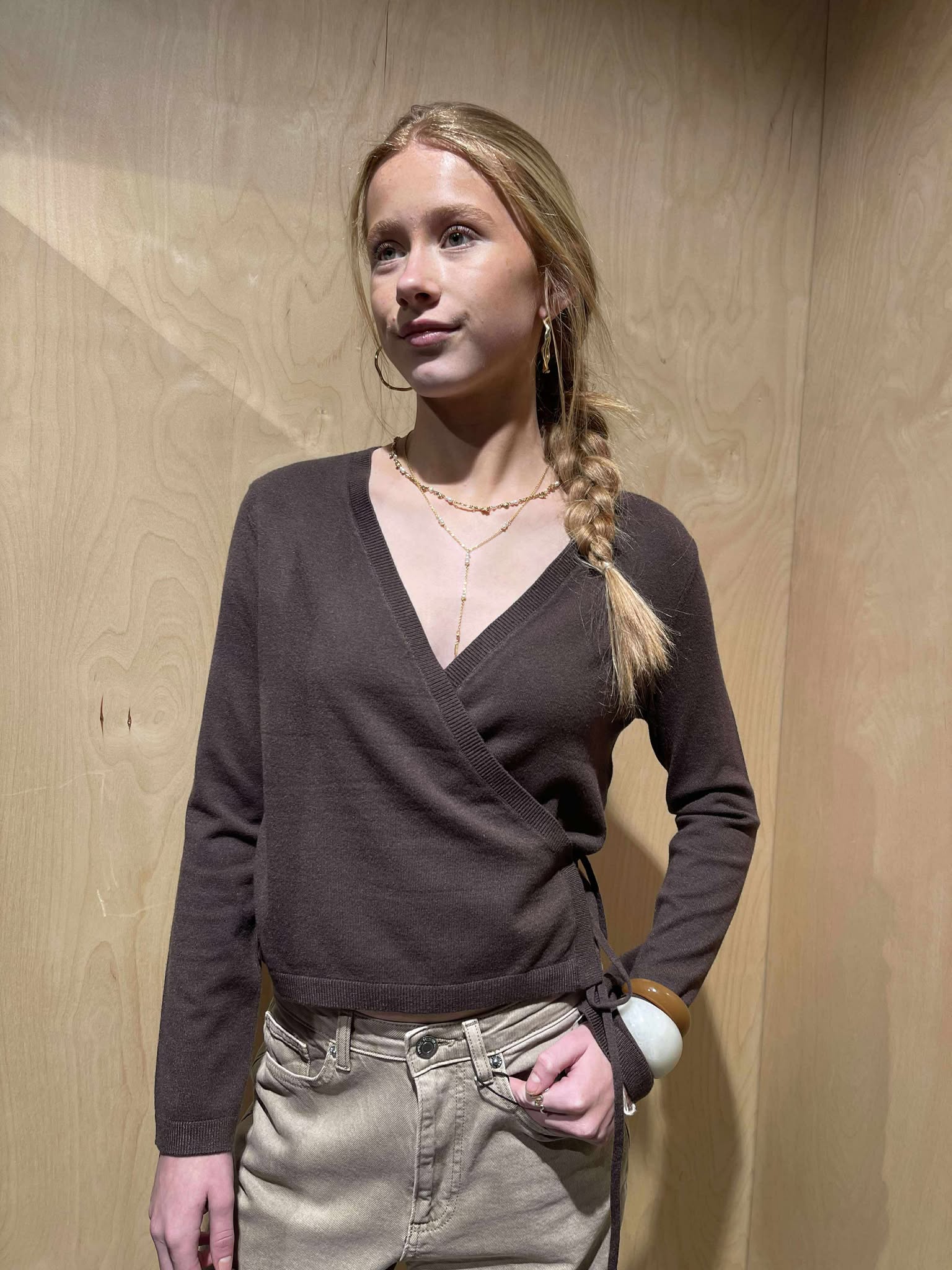 NMSHYLA Knit Cardigan - Chocolate Brown